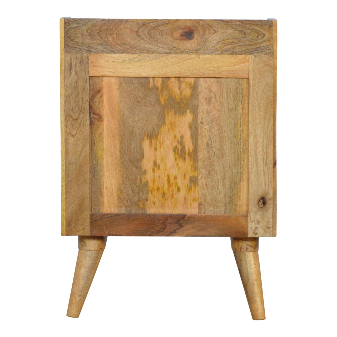 Solid Mango Wood Oak Finished 3 Drawer Pineapple Screen Printed Bedside - Image 9