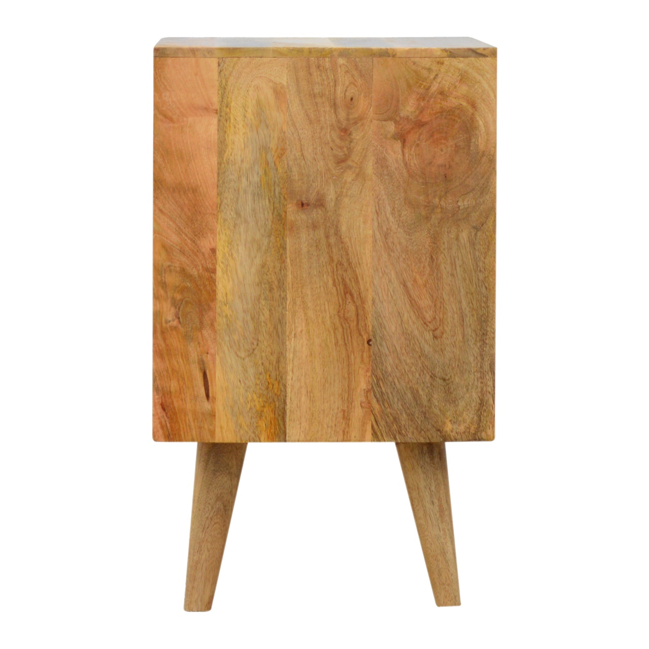 Solid Mango Wood Oak Finished 1 Drawer White Envelope Bedside - Image 8