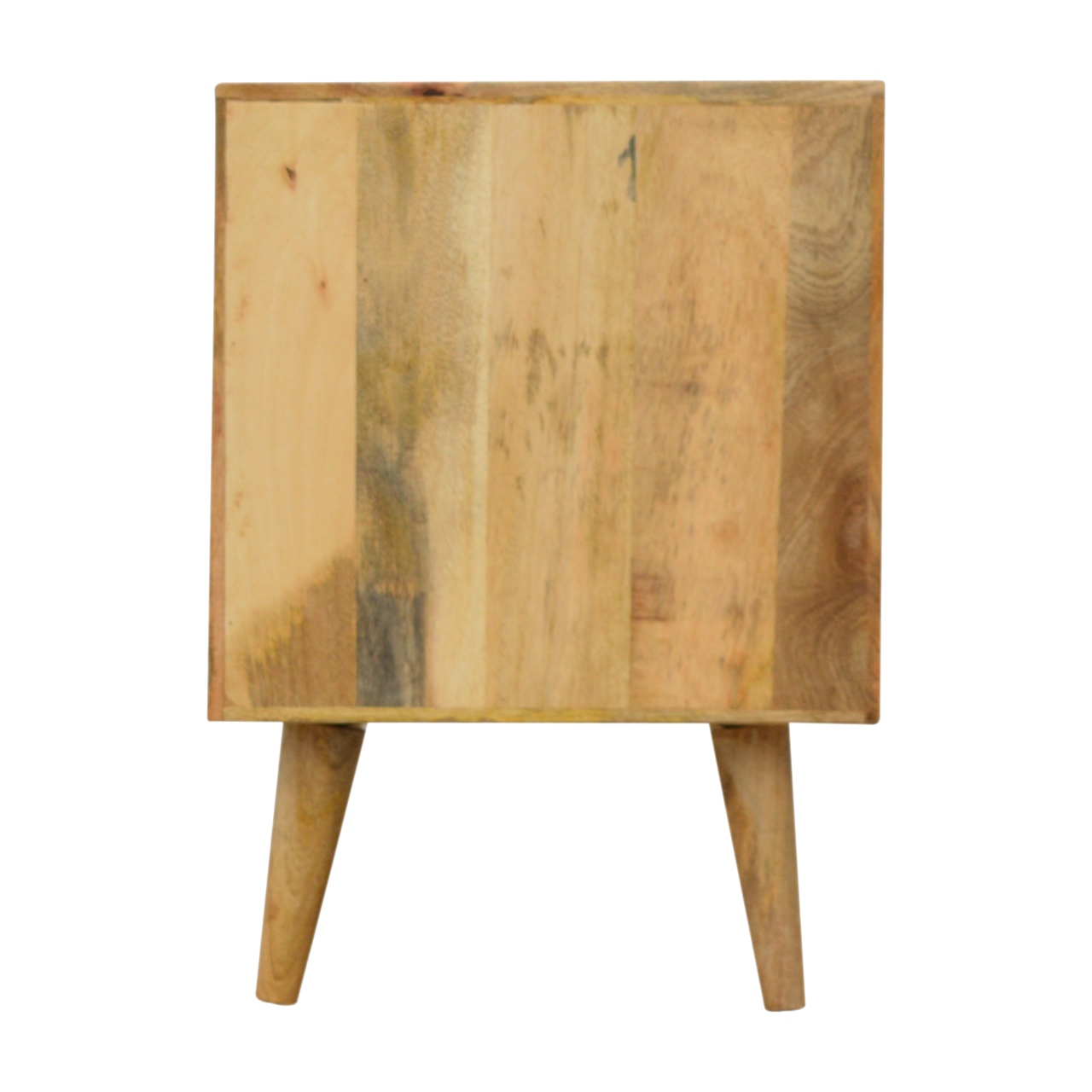 Solid Mango Wood Oak Finished 1 Drawer White Envelope Bedside - Image 9