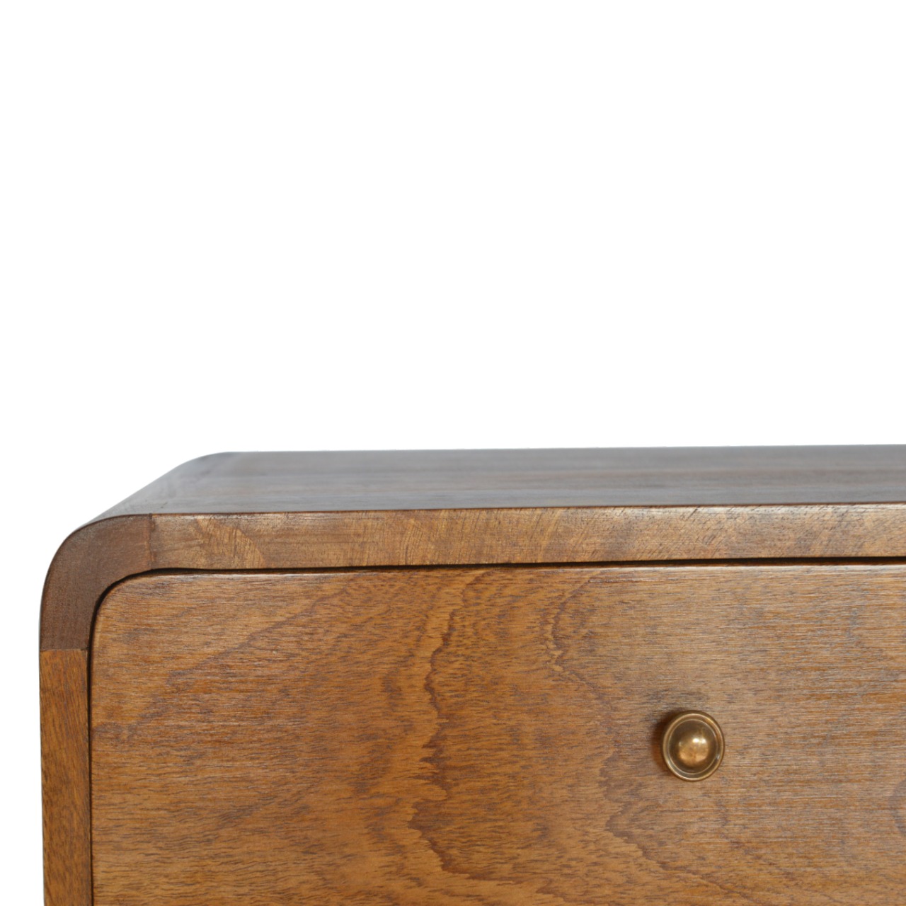 Solid Mango Wood Floating Curved Chestnut Bedside - Image 5