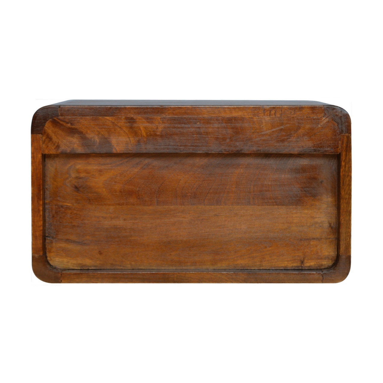 Solid Mango Wood Floating Curved Chestnut Bedside - Image 8