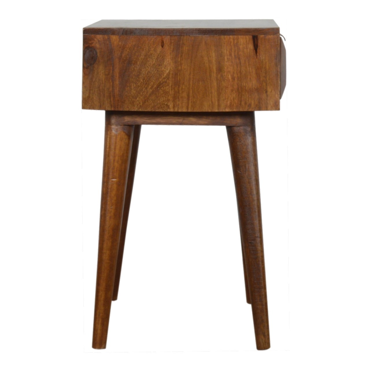 Solid Mango Wood Chestnut Finished 1 Drawer Bedside - Image 8