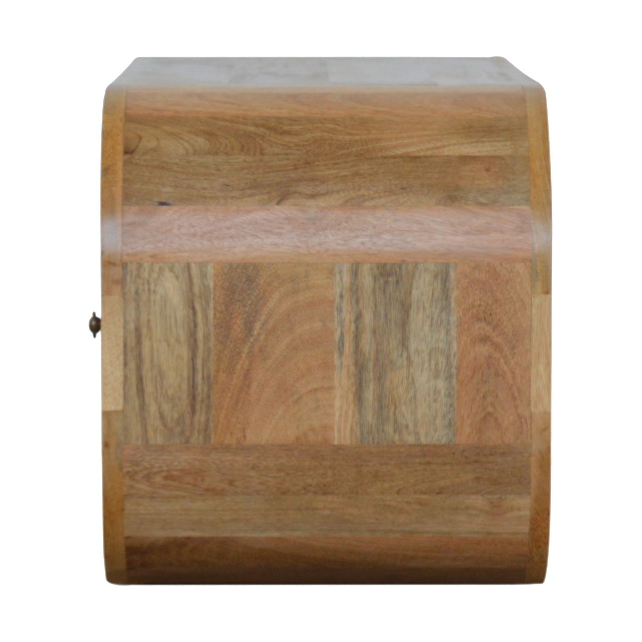 Solid Mango Wood Oak Finished Circular Media Unit - Image 8