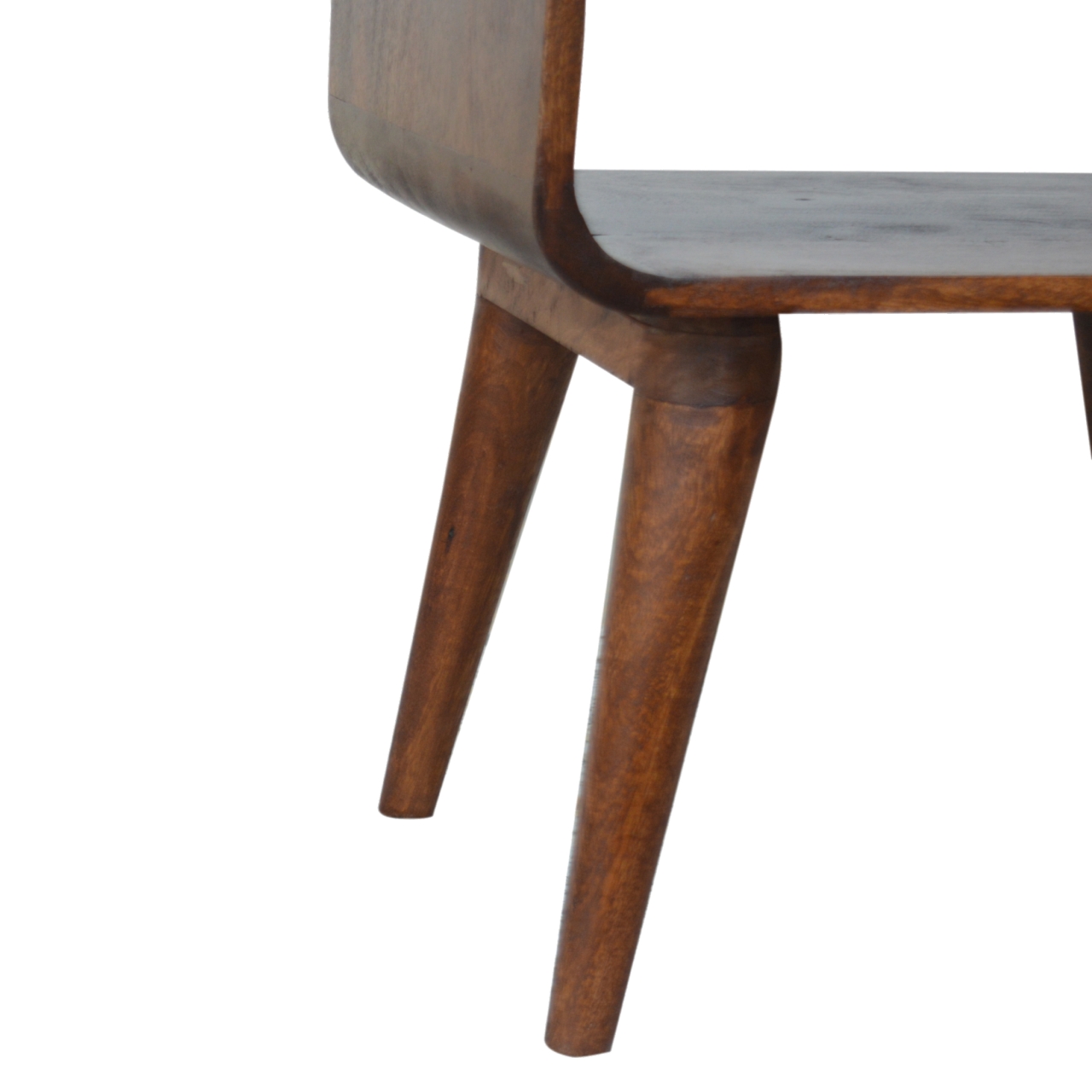 Solid Mango Wood Curved Open Chestnut Bedside - Image 6