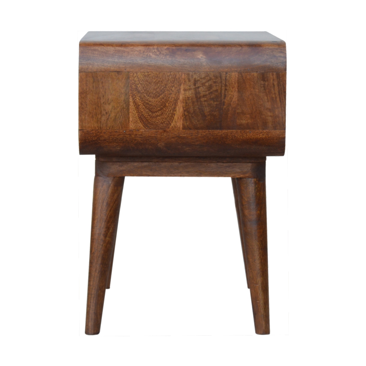 Solid Mango Wood Curved Open Chestnut Bedside - Image 9