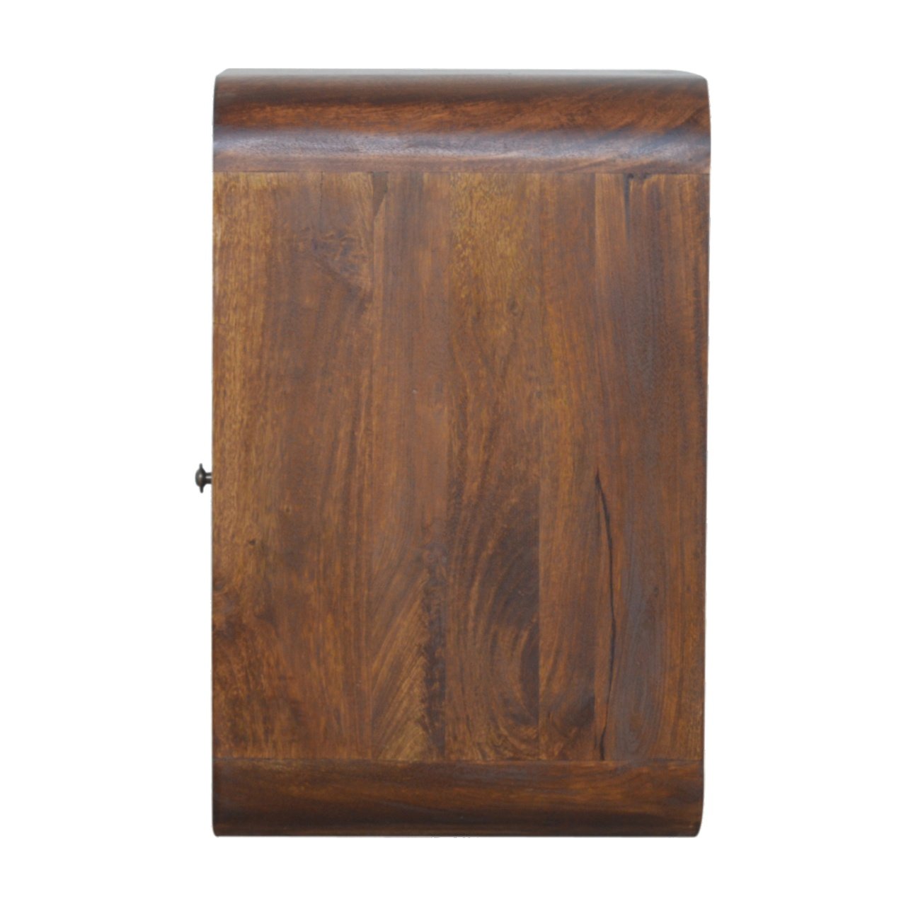 Solid Mango Wood Chestnut Finished Curved Edge Bedside - Image 7