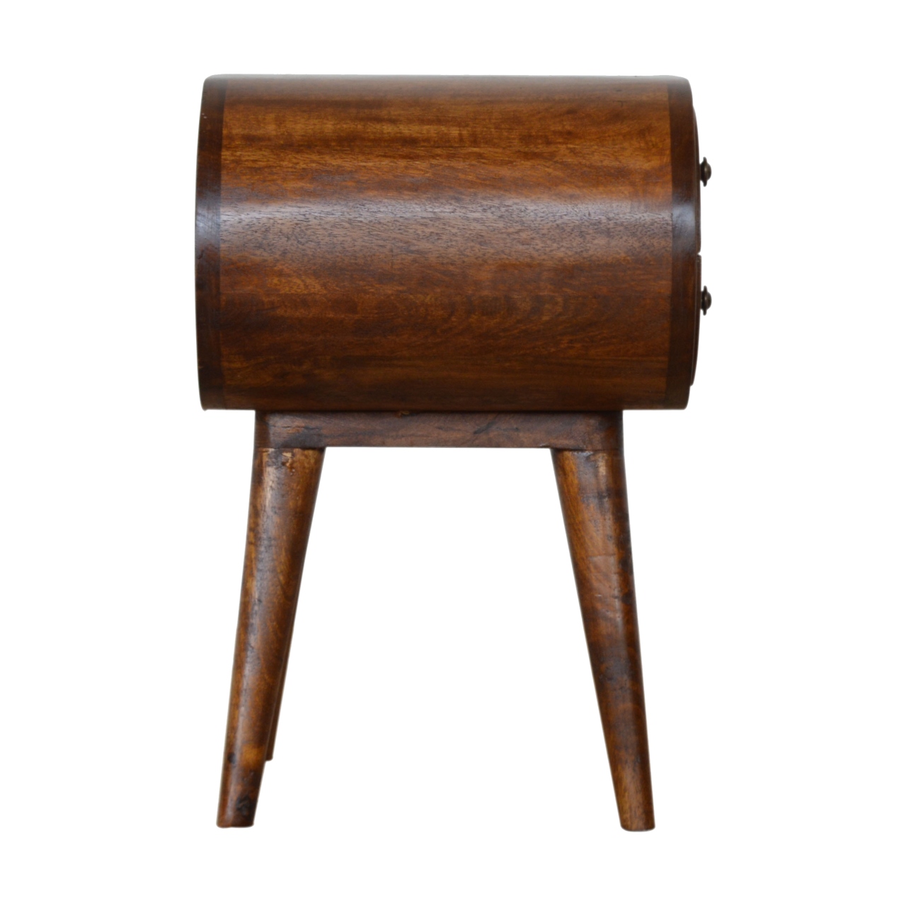 Solid Mango Wood Chestnut Finished Circular Bedside - Image 7