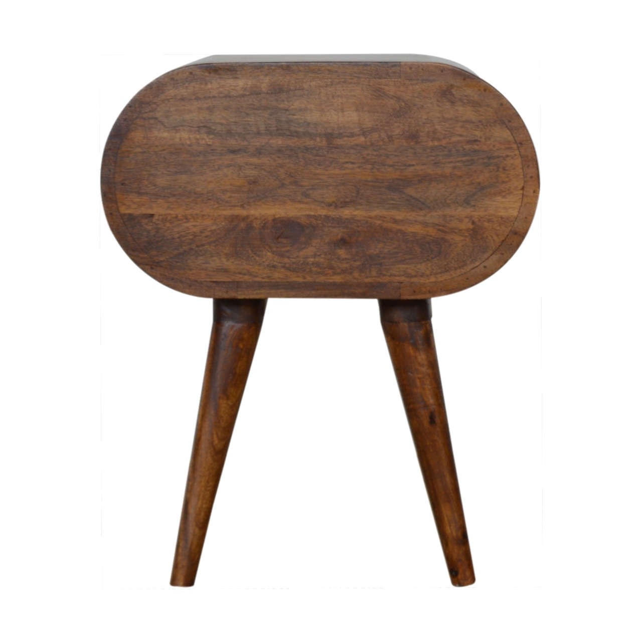 Solid Mango Wood Chestnut Finished Circular Bedside - Image 9