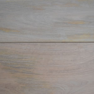 Solid Mango Wood Sun Bleached Finished Grey Upholstered Chair - Image 7