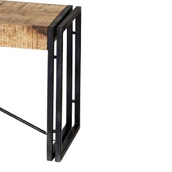 Cosmo Industrial Metal & Wood Bench - Image 2