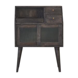 Solid Mango Wood California Walnut 2 Drawer 2 Door Havana Mini Cabinet