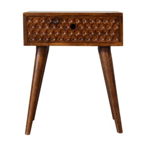 Solid Mango Wood Chestnut Finished Torun 1 Drawer Bedside