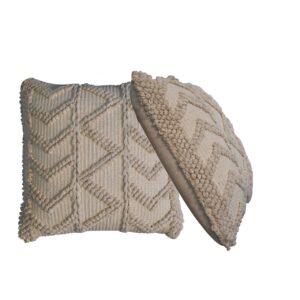 Solid Mango Wood Alda Cushion Set of 2 - Cream
