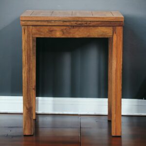 Solid Mango Wood Chestnut Finished Small Extending Dining Table
