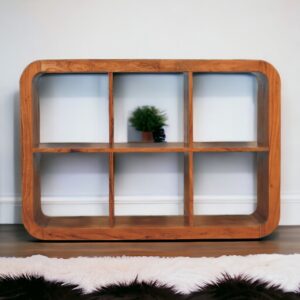 Solid Mango Wood Honey Caramel Finished Darcy Display Unit