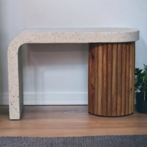 Solid Mango Wood Oak & Terrazzo Finished Serenity Coffee Table