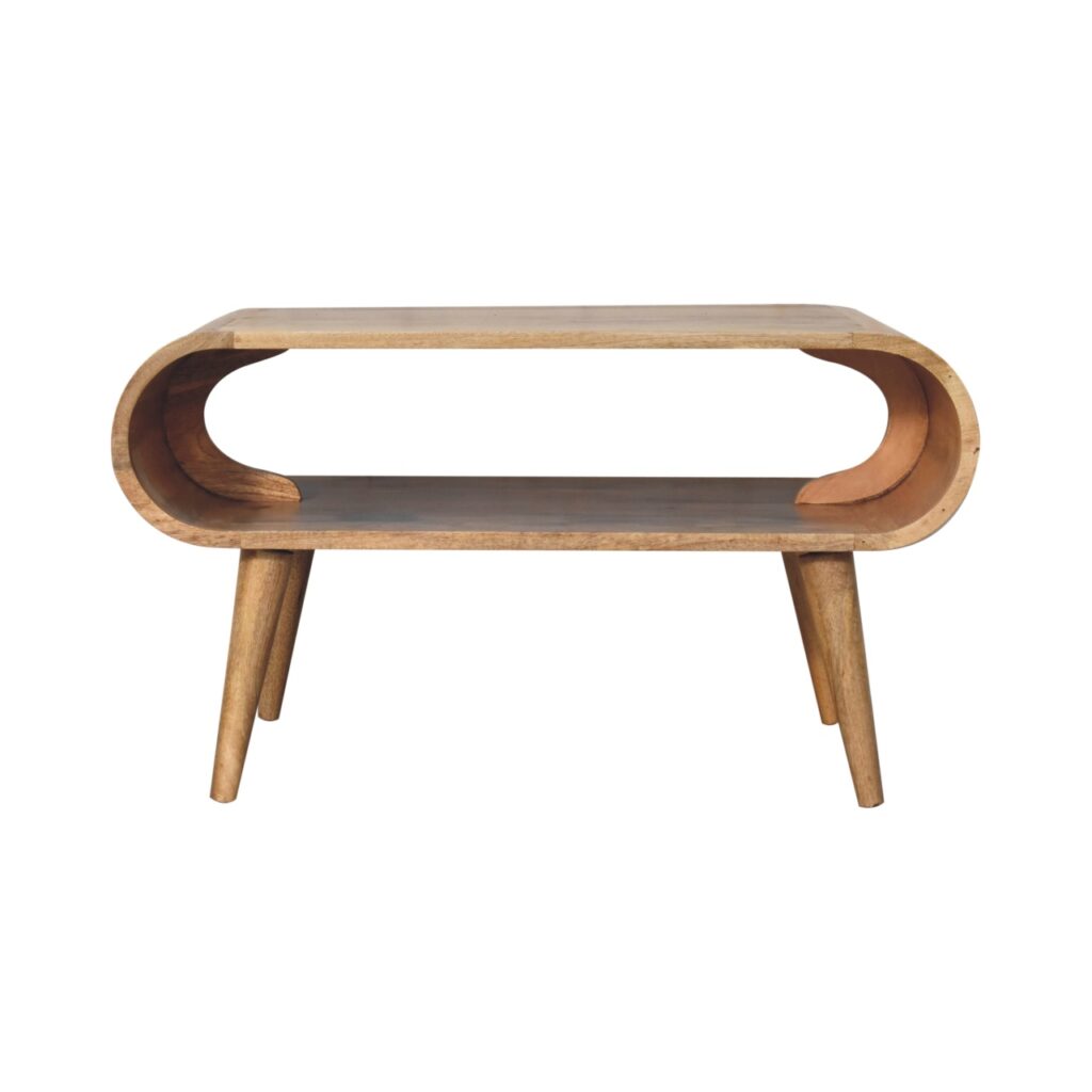 Solid Mango Wood Open Oak Finished Coffee Table