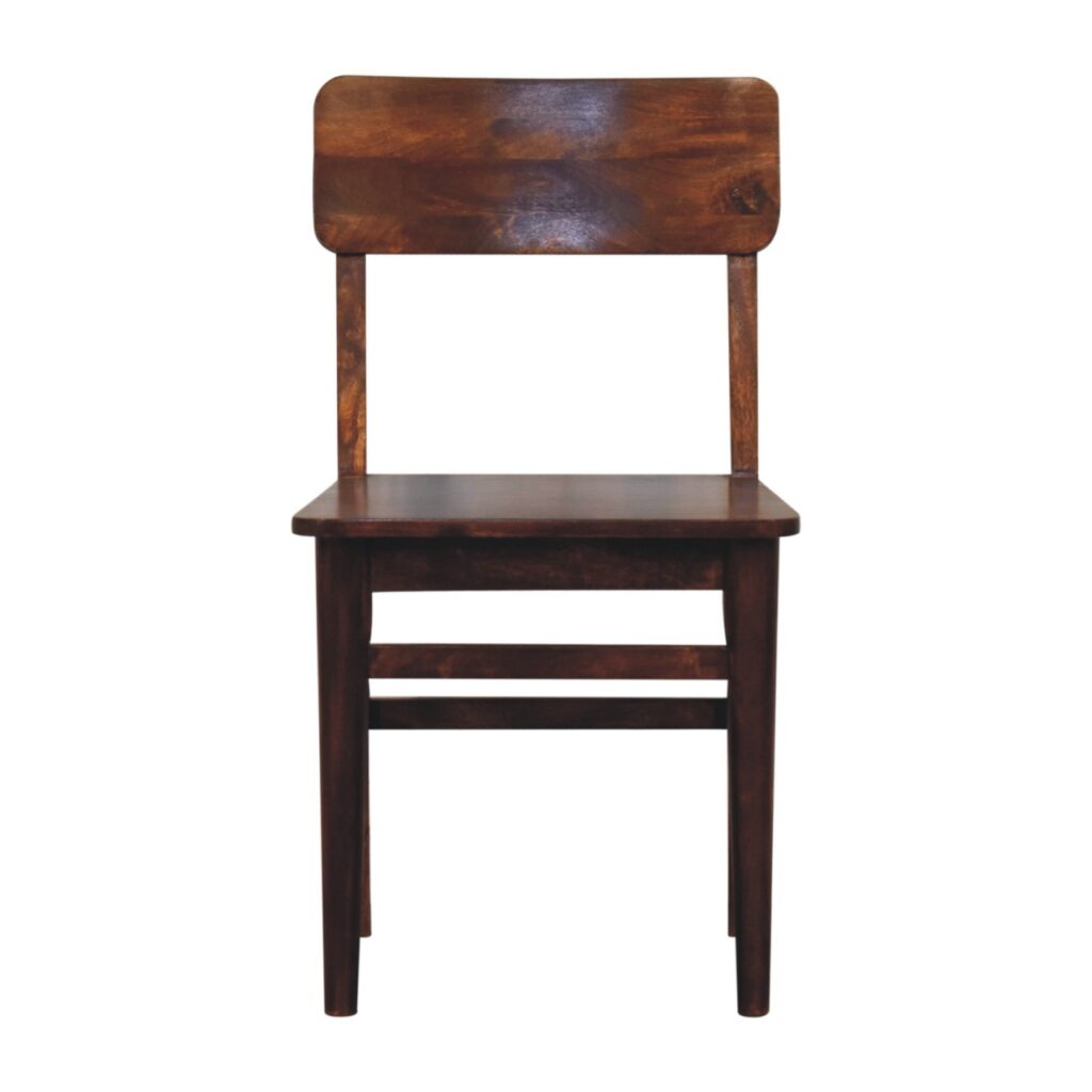 Solid Mango Wood Chestnut Finished Classic Dining Chair