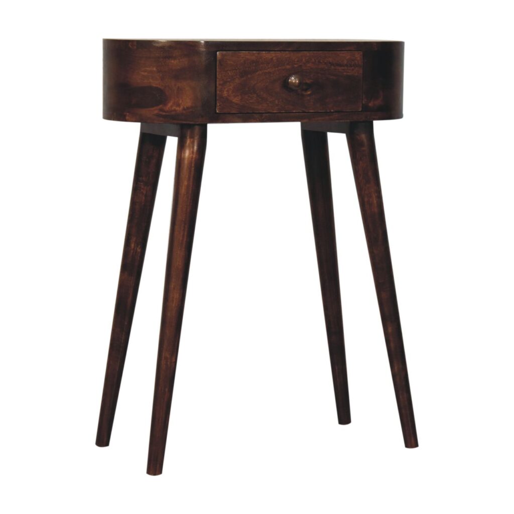 Solid Mango Wood California Walnut Finished 1 Drawer Mini Albion Console