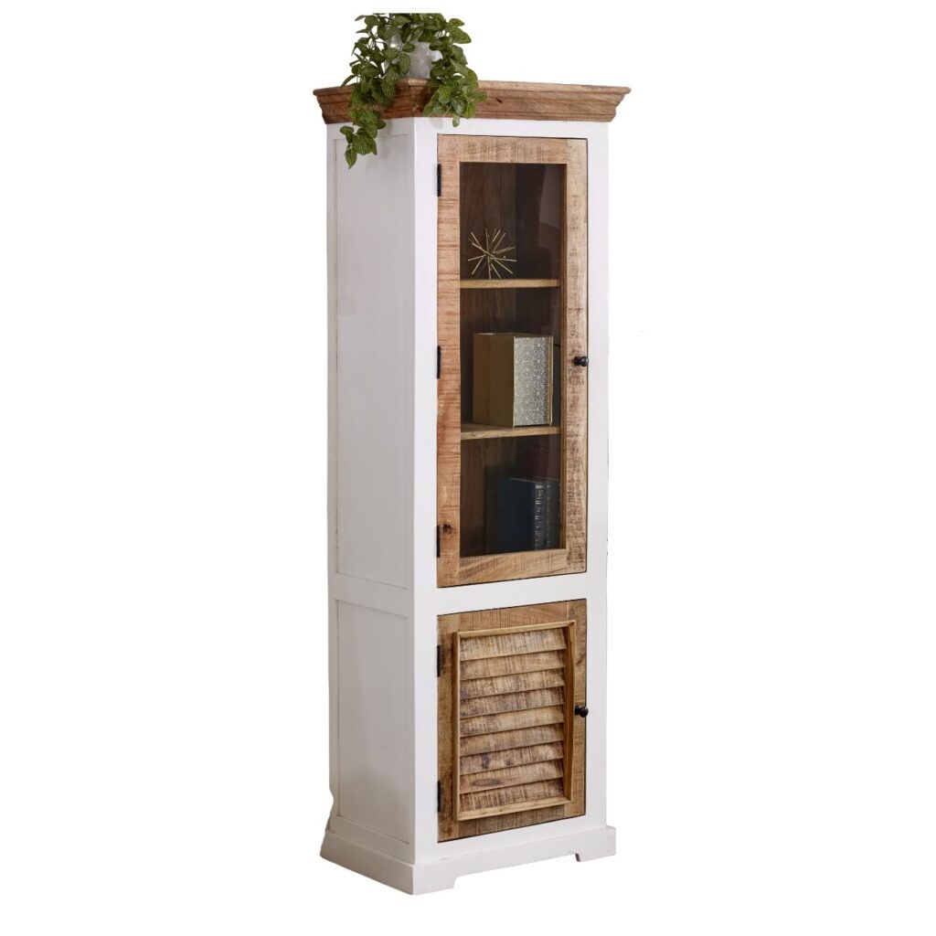 Alfie Wood Bookcase/Display Cabinet - 3 Shelves & 1 Door
