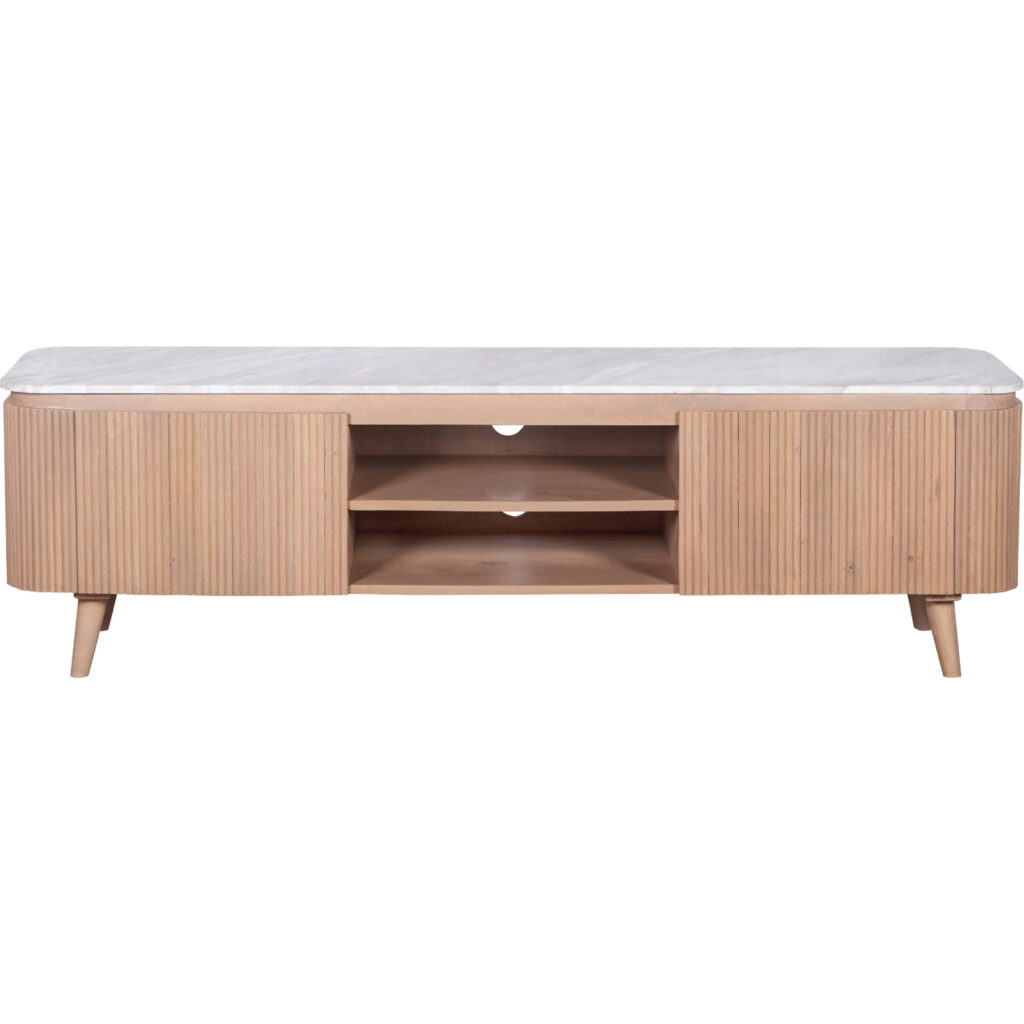 Ashford Natural Marble & Wood Large Tv Cabinet