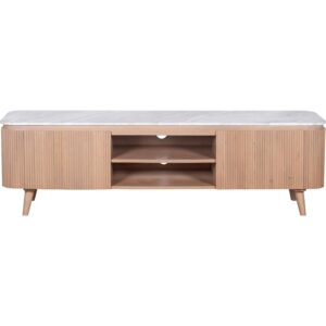 Ashford Natural Marble & Wood Large Tv Cabinet