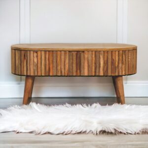 Solid Mango Wood Oak Finished Mokka Coffee Table