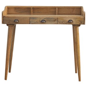 Solid Mango Wood Gallery Back Shell Writing Desk