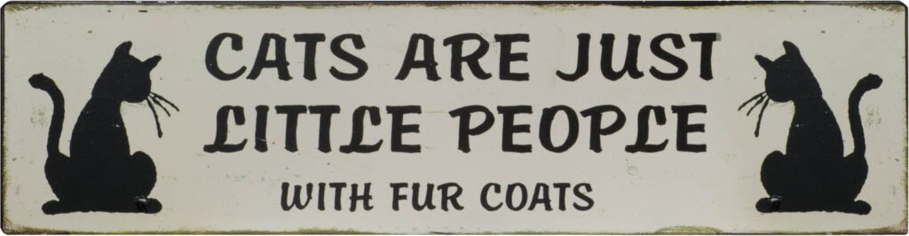 Solid Mango Wood Cats Are Just Little People Plaque