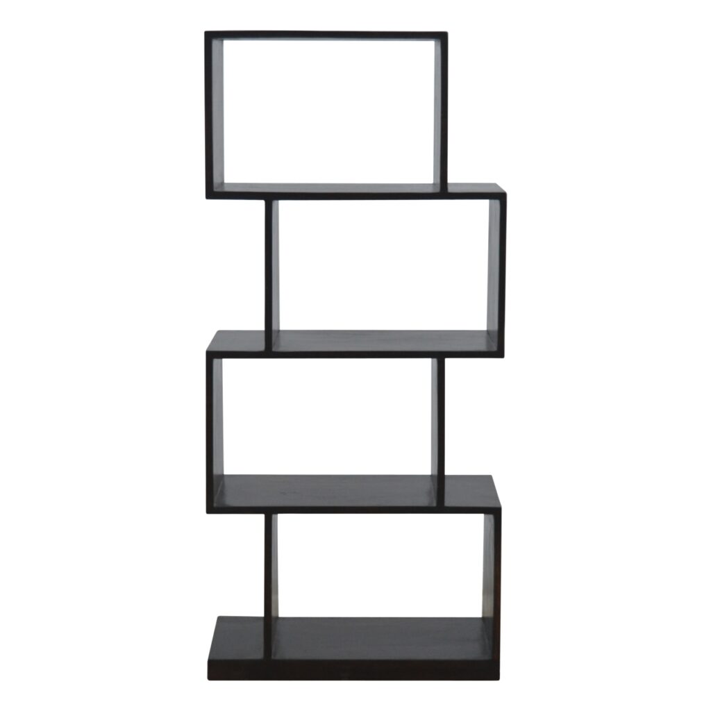 Solid Sheesham Wood Chestnut Finished Zig Zag Display Unit