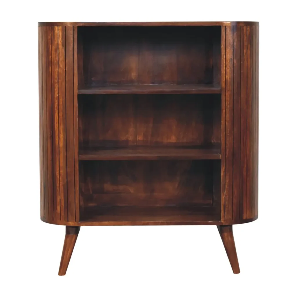 Solid Mango Wood Chestnut Finished Cortez Open Cabinet
