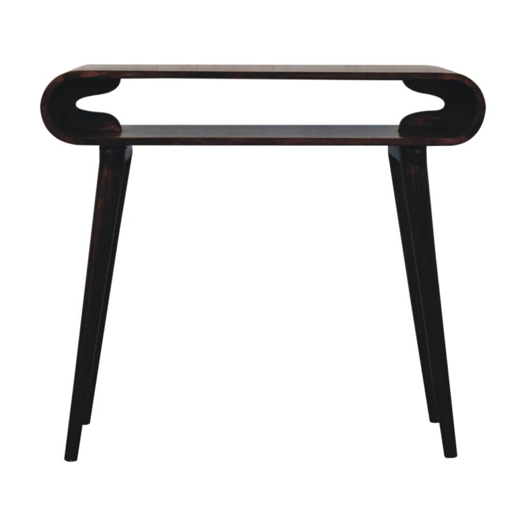 Solid Mango Wood California Walnut Finished Amaya Open Console Table