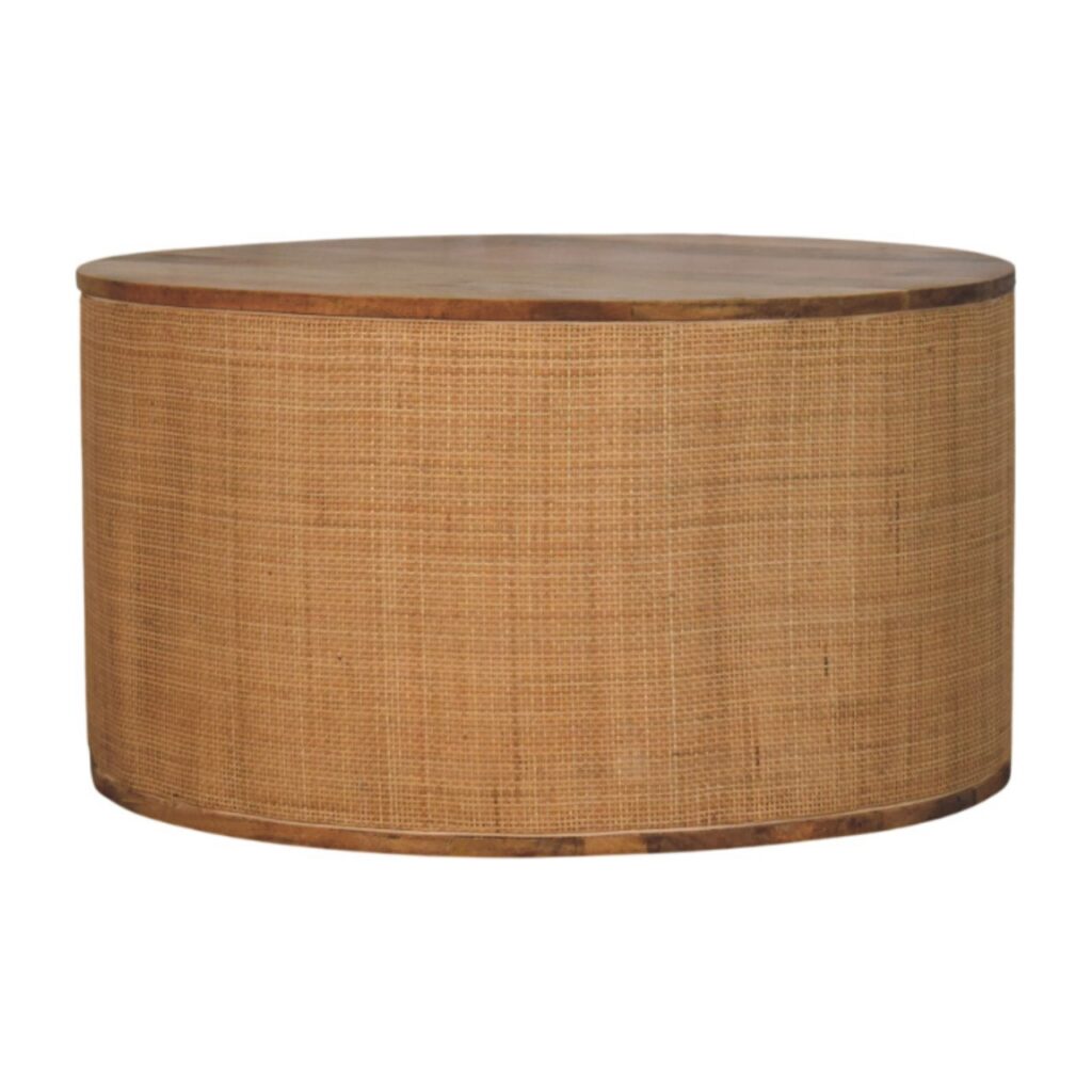 Solid Mango Wood Natural Finished Larissa Round Coffee Table