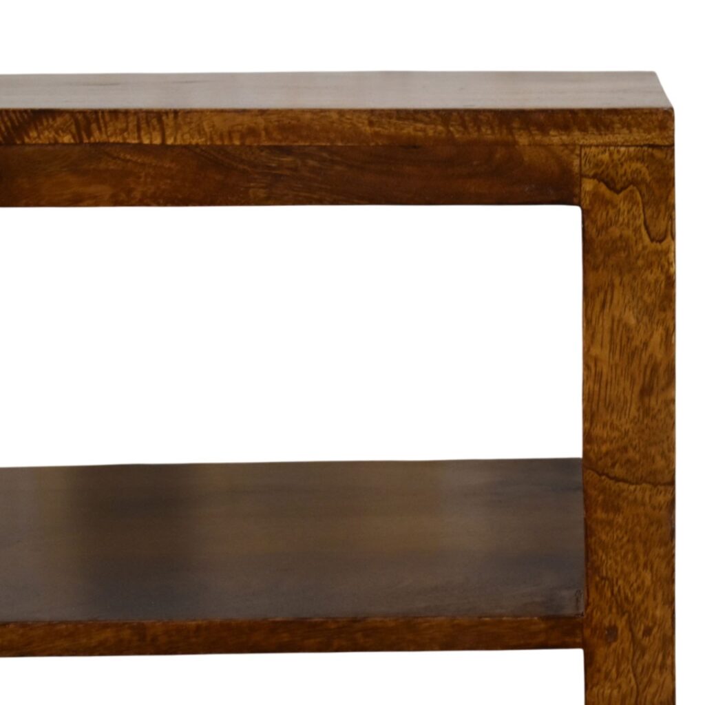 Solid Mango Wood Chestnut Finished Cane Door Display Unit