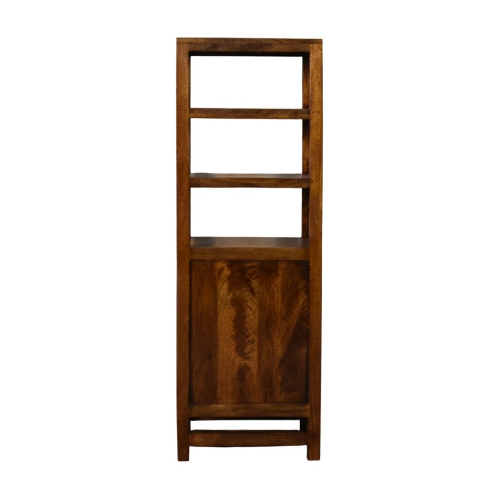 Solid Mango Wood Chestnut Finished Cane Door Display Unit