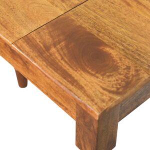 Solid Mango Wood Amber Oak Finished Spindle Leg Lift Up Mirror Dressing Table - Image 6