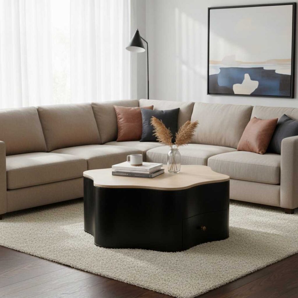 Boho Wooden Star Low Coffee Table