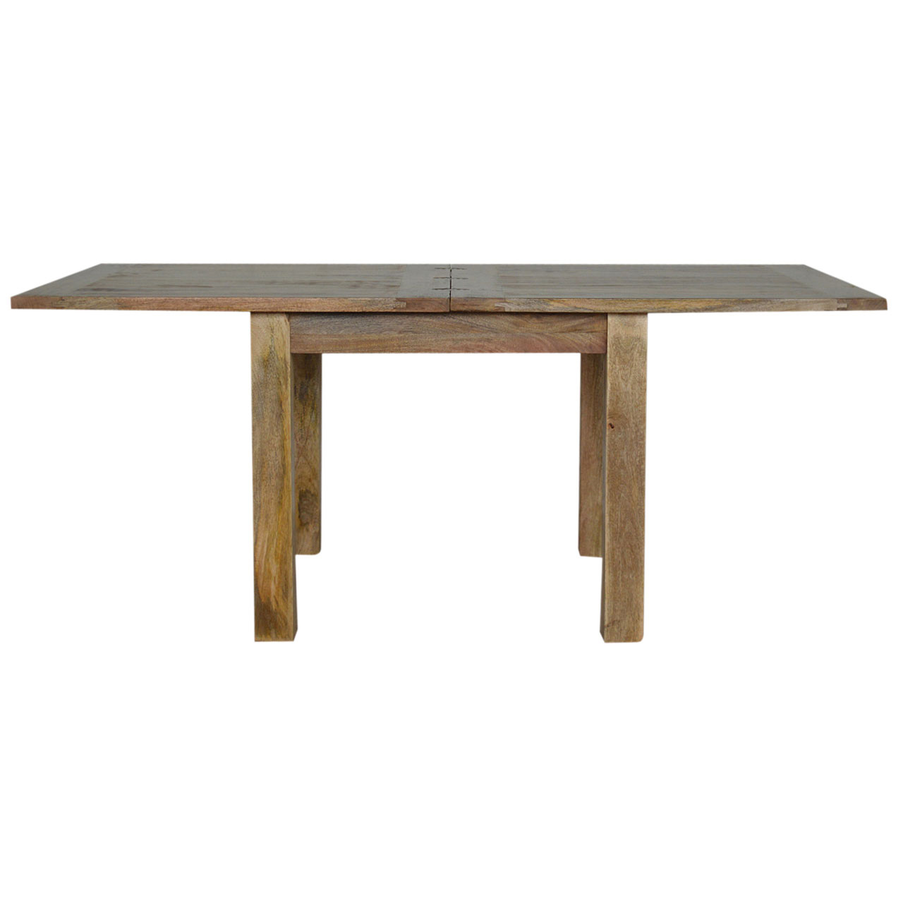 Solid Mango Wood Oak Finished Extendable Butterfly Dining Table - Image 2