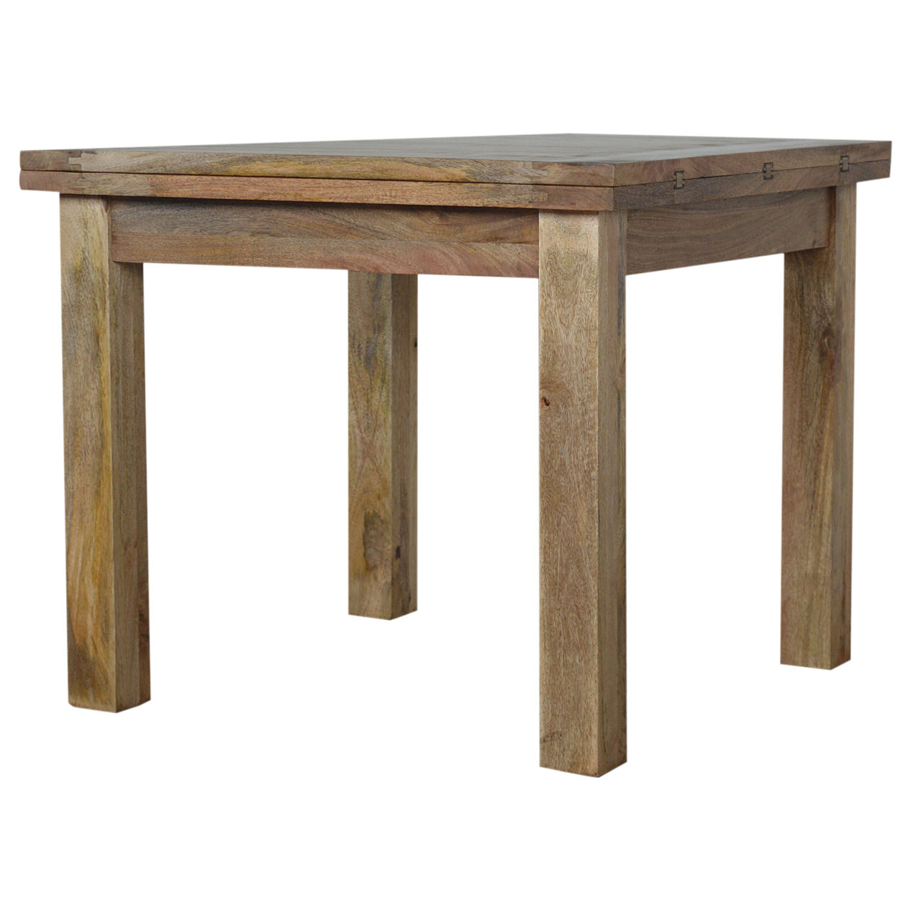Solid Mango Wood Oak Finished Extendable Butterfly Dining Table - Image 3