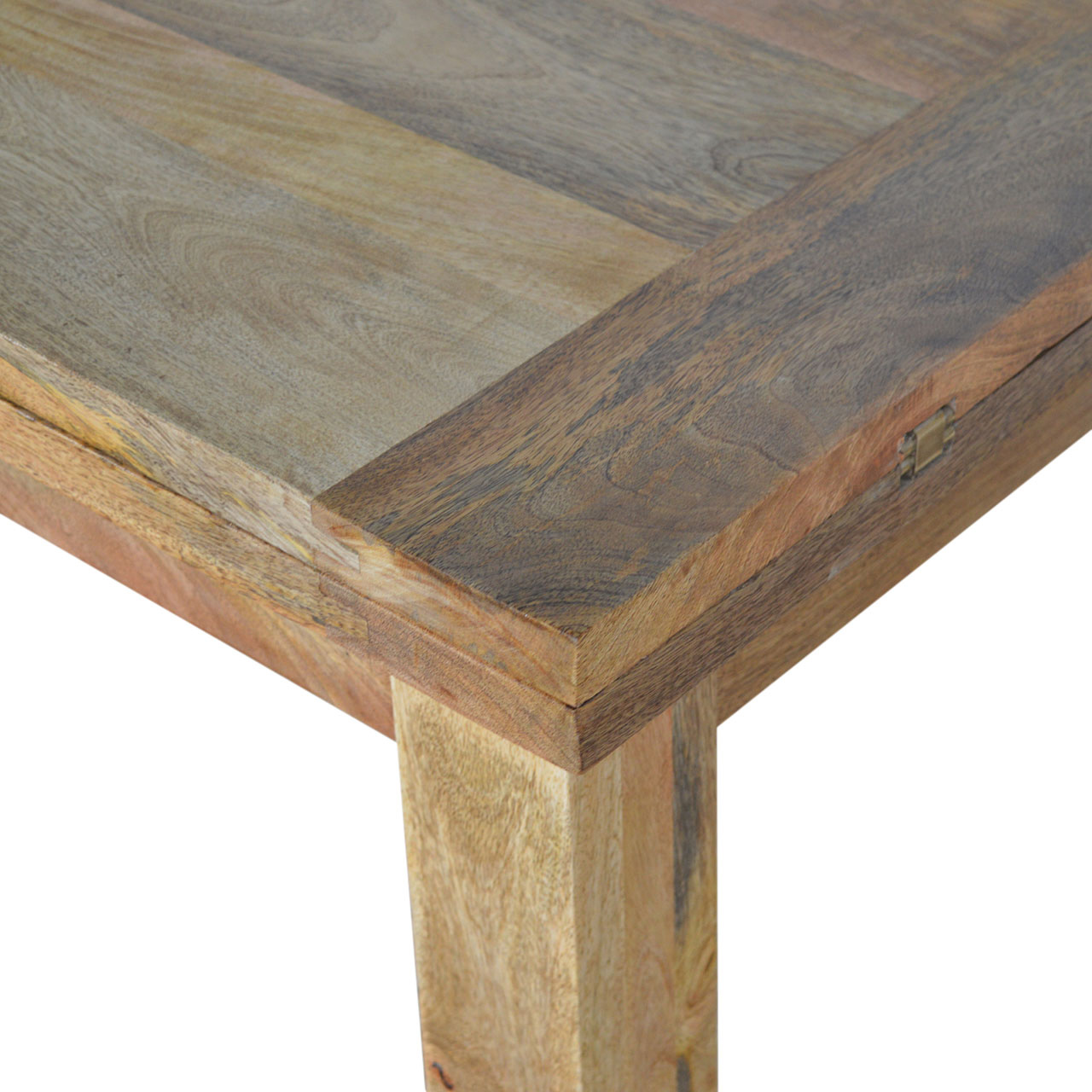 Solid Mango Wood Oak Finished Extendable Butterfly Dining Table - Image 4