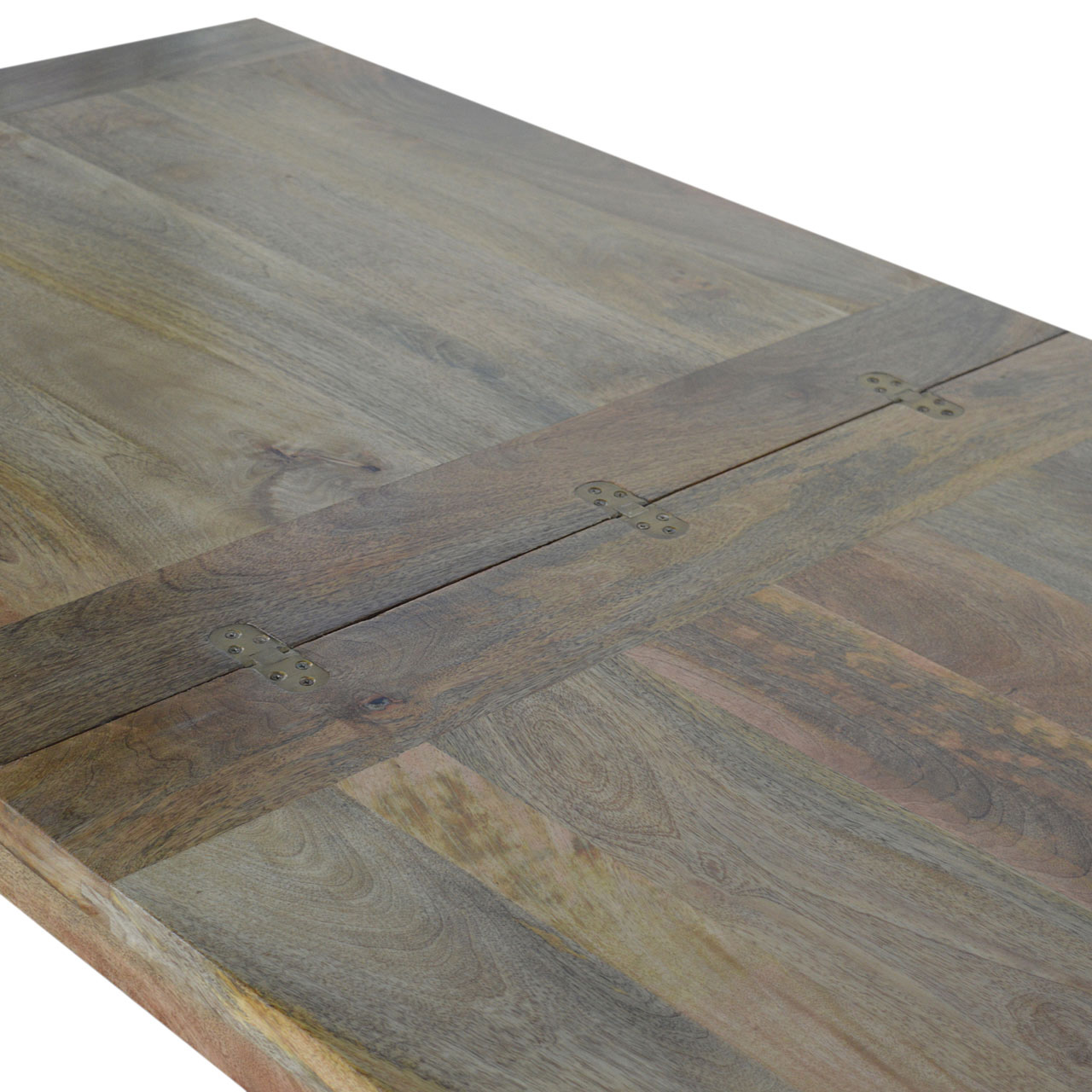 Solid Mango Wood Oak Finished Extendable Butterfly Dining Table - Image 9