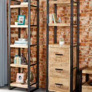 Cosmo Industrial Slim Bookcase