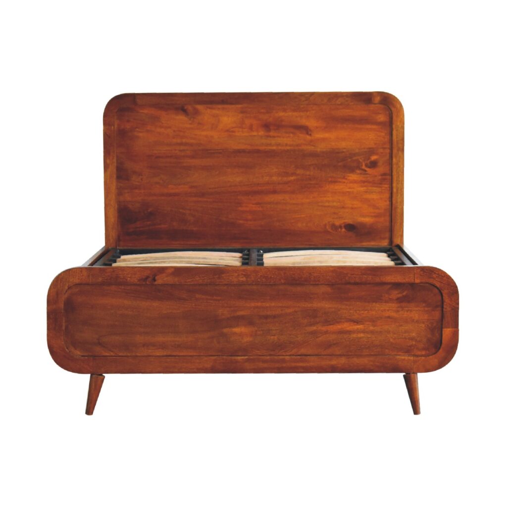 Solid Mango Wood Chestnut Finished 145cm Double Bed