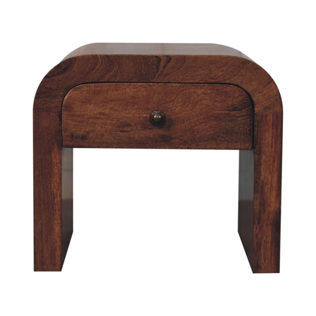 Solid Mango Wood Honey Caramel Finished 1 Drawer Darcy Bedside