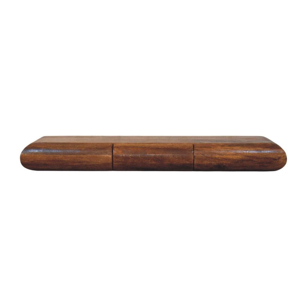 Solid Mango Wood Chestnut Finished 3 Drawer Solis Linear Console