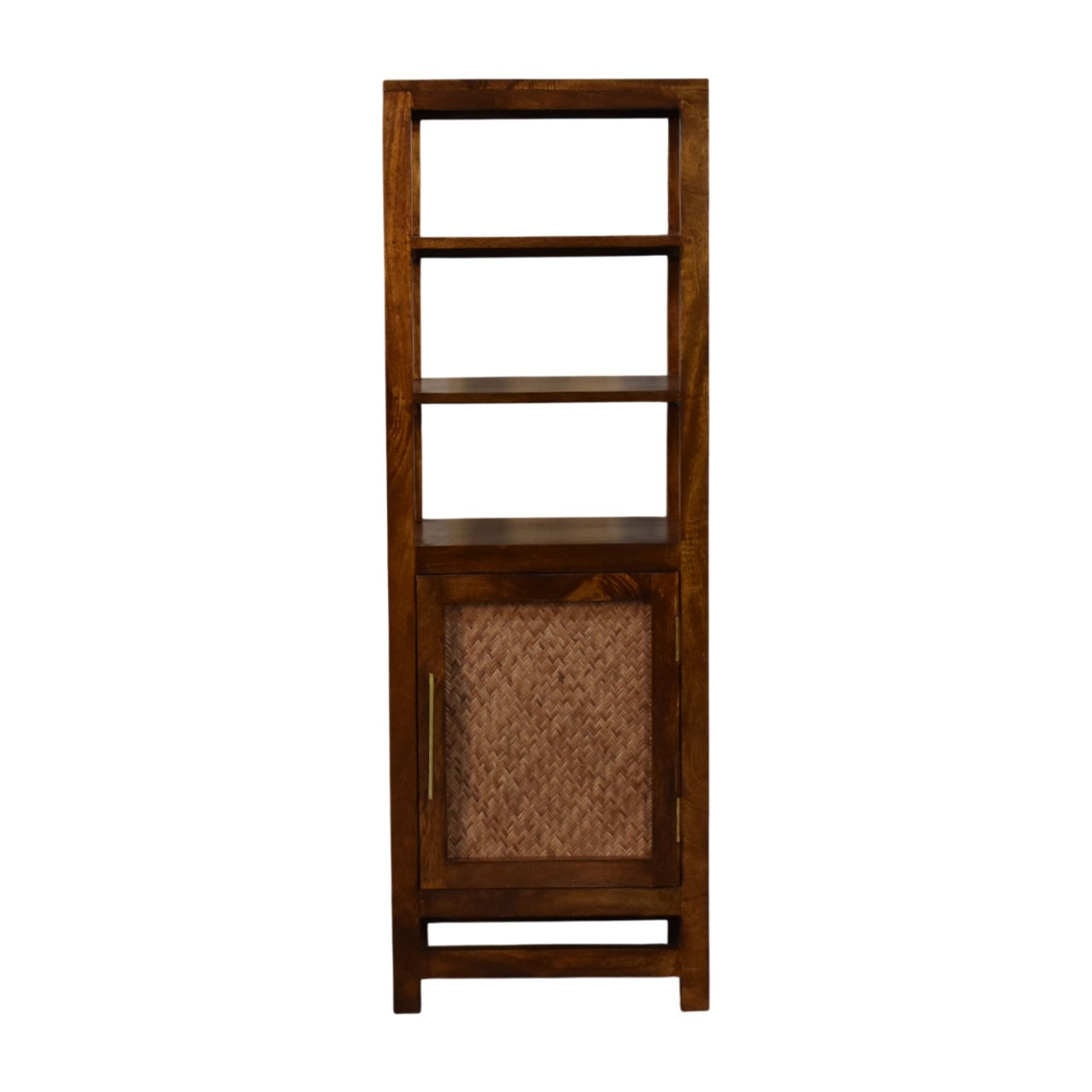 Solid Mango Wood Chestnut Finished Cane Door Display Unit - Image 1