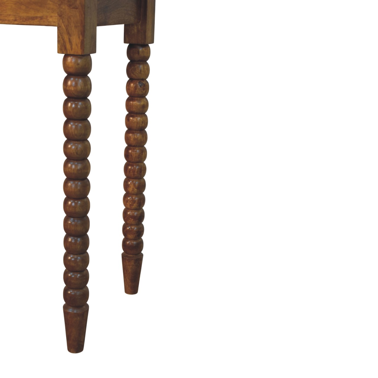 Solid Mango Wood Amber Oak Finished Spindle Leg Lift Up Mirror Dressing Table - Image 9