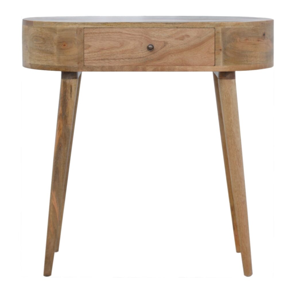 Solid Mango Wood Oak Finished 1 Drawer Albion Console