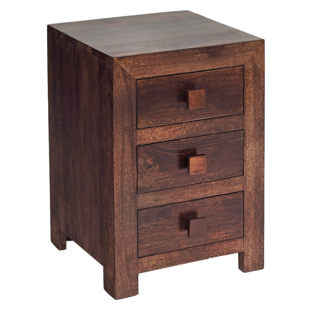 Toko Dark Mango 3 Drawer Bedside