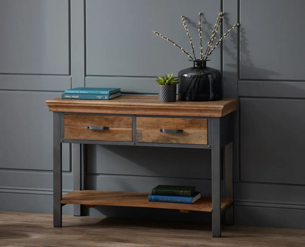 Metropolis Industrial 2 Drawer Console Table